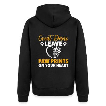 Great Dane Gifts - Unisex Premium Bio Zip Hoodie - Schwarz - Hinten - Nico (187cm)