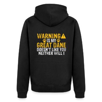 Great Dane Gifts - Unisex Premium Bio Zip Hoodie - Schwarz - Hinten - Nico (187cm)