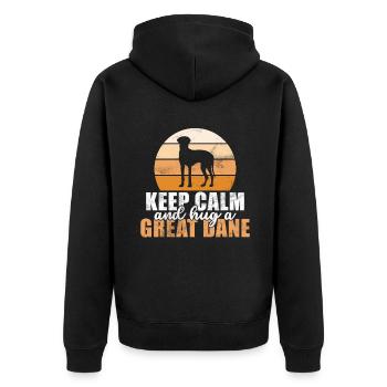 Great Dane Gifts - Unisex Premium Bio Zip Hoodie - Schwarz - Hinten - Nico (187cm)