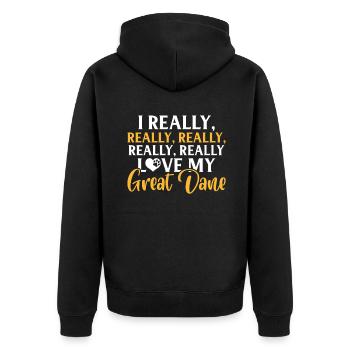 Great Dane Gifts - Unisex Premium Bio Zip Hoodie - Schwarz - Hinten - Nico (187cm)