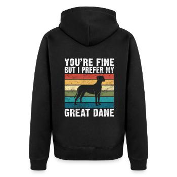 Great Dane Gifts - Unisex Premium Bio Zip Hoodie - Schwarz - Hinten - Nico (187cm)