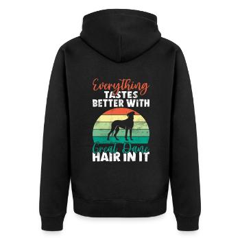 Great Dane Gifts - Unisex Premium Organic Zip Hoodie - black - Back - Nico (187cm)