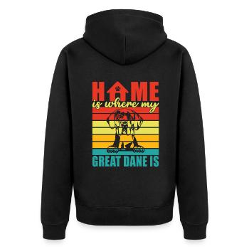 Great Dane Gifts - Unisex Premium Bio Zip Hoodie - Schwarz - Hinten - Nico (187cm)