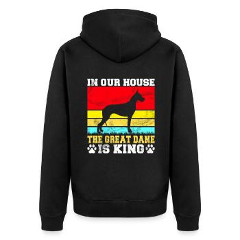 Great Dane Gifts - Unisex Premium Organic Zip Hoodie - black - Back - Nico (187cm)