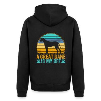 Great Dane Gifts - Unisex Premium Bio Zip Hoodie - Schwarz - Hinten - Nico (187cm)