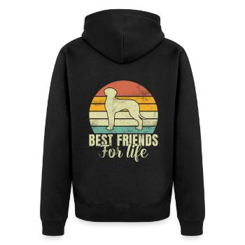 Great Dane Gifts - Unisex Premium Bio Zip Hoodie - Schwarz - Hinten - Nico (187cm)