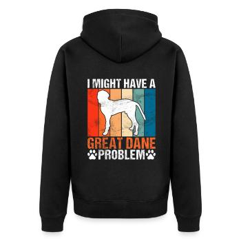 Great Dane Gifts - Unisex Premium Bio Zip Hoodie - Schwarz - Hinten - Nico (187cm)
