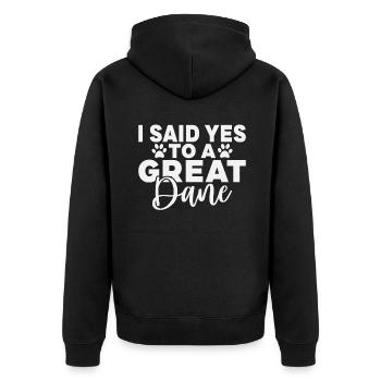 Great Dane Gifts - Unisex Premium Bio Zip Hoodie - Schwarz - Hinten - Nico (187cm)