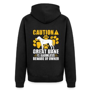 Great Dane Gifts - Unisex Premium Organic Zip Hoodie - black - Back - Nico (187cm)