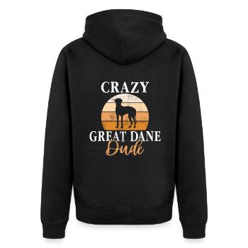 Great Dane Gifts - Unisex Premium Bio Zip Hoodie - Schwarz - Hinten - Nico (187cm)