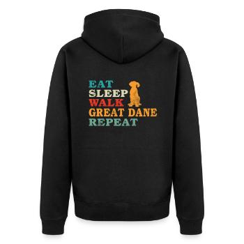 Great Dane Gifts - Unisex Premium Bio Zip Hoodie - Schwarz - Hinten - Nico (187cm)