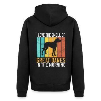 Great Dane Gifts - Unisex Premium Bio Zip Hoodie - Schwarz - Hinten - Nico (187cm)