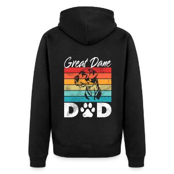 Great Dane Gifts - Unisex Premium Bio Zip Hoodie - Schwarz - Hinten - Nico (187cm)