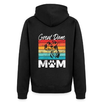 Great Dane Gifts - Unisex Premium Bio Zip Hoodie - Schwarz - Hinten - Nico (187cm)