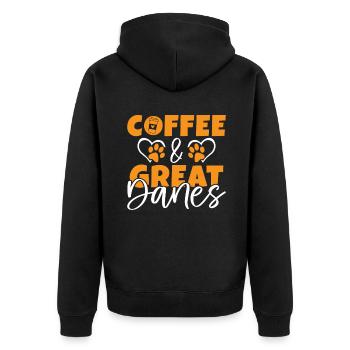 Great Dane Gifts - Unisex Premium Bio Zip Hoodie - Schwarz - Hinten - Nico (187cm)