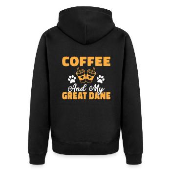 Great Dane Gifts - Unisex Premium Bio Zip Hoodie - Schwarz - Hinten - Nico (187cm)