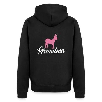 Donkey Lover Gifts - Unisex Premium Bio Zip Hoodie - Schwarz - Hinten - Nico (187cm)