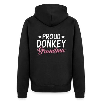 Donkey Lover Gifts - Unisex Premium Bio Zip Hoodie - Schwarz - Hinten - Nico (187cm)