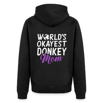 Donkey Lover Gifts - Unisex Premium Bio Zip Hoodie - Schwarz - Hinten - Nico (187cm)