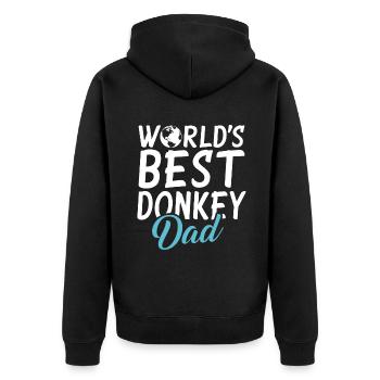 Donkey Lover Gifts - Unisex Premium Bio Zip Hoodie - Schwarz - Hinten - Nico (187cm)