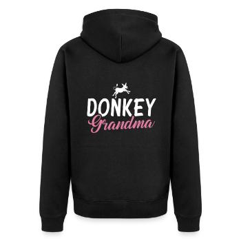Donkey Lover Gifts - Unisex Premium Bio Zip Hoodie - Schwarz - Hinten - Nico (187cm)