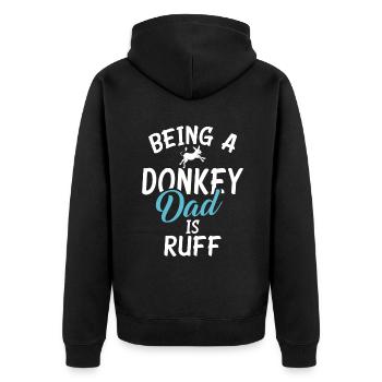 Donkey Lover Gifts - Unisex Premium Bio Zip Hoodie - Schwarz - Hinten - Nico (187cm)