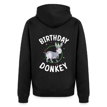 Donkey Lover Gifts - Unisex Premium Bio Zip Hoodie - Schwarz - Hinten - Nico (187cm)