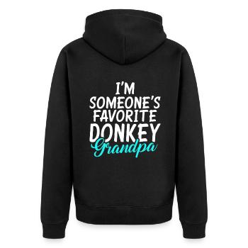 Donkey Lover Gifts - Unisex Premium Bio Zip Hoodie - Schwarz - Hinten - Nico (187cm)