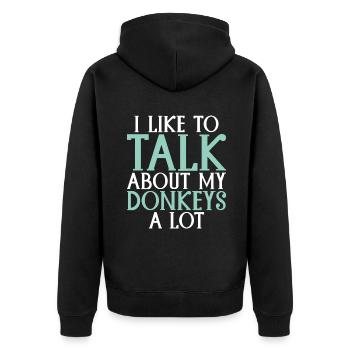 Donkey Lover Gifts - Unisex Premium Bio Zip Hoodie - Schwarz - Hinten - Nico (187cm)