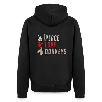 Donkey Lover Gifts - Unisex Premium Bio Zip Hoodie - Schwarz - Hinten - Nico (187cm)