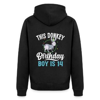 Cadeaux d’amoureux de l’âne - Veste à capuche bio Premium Unisexe - noir - Dos - Nico (187cm)