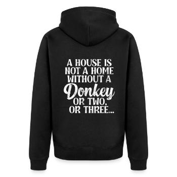 Donkey Lover Gifts - Unisex Premium Bio Zip Hoodie - Schwarz - Hinten - Nico (187cm)
