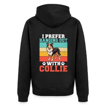Collie Gifts - Unisex Premium Bio Zip Hoodie - Schwarz - Hinten - Nico (187cm)
