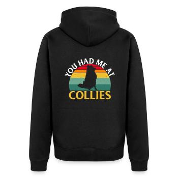Collie Gifts - Unisex Premium Bio Zip Hoodie - Schwarz - Hinten - Nico (187cm)