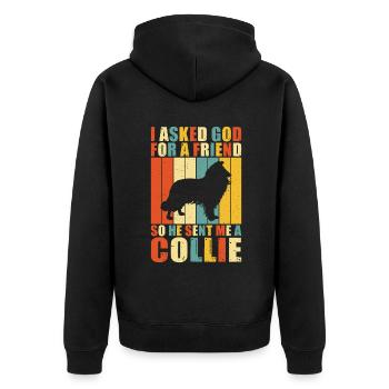 Cadeaux Collie - Veste à capuche bio Premium Unisexe - noir - Dos - Nico (187cm)