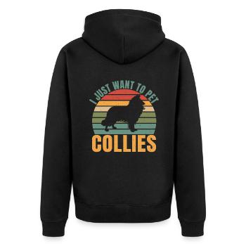 Collie Gifts - Unisex Premium Bio Zip Hoodie - Schwarz - Hinten - Nico (187cm)