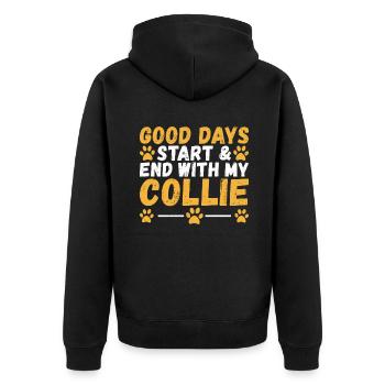 Cadeaux Collie - Veste à capuche bio Premium Unisexe - noir - Dos - Nico (187cm)