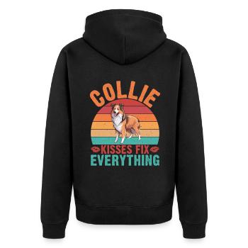 Cadeaux Collie - Veste à capuche bio Premium Unisexe - noir - Dos - Nico (187cm)