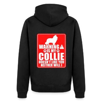 Collie Gifts - Unisex Premium Bio Zip Hoodie - Schwarz - Hinten - Nico (187cm)