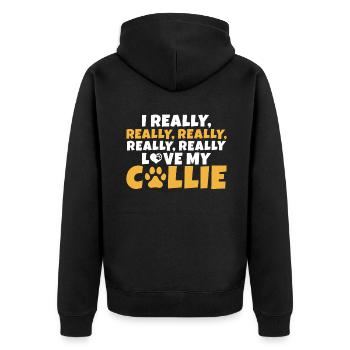 Cadeaux Collie - Veste à capuche bio Premium Unisexe - noir - Dos - Nico (187cm)