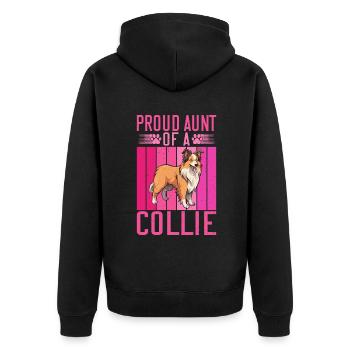 Collie Gifts - Unisex Premium Bio Zip Hoodie - Schwarz - Hinten - Nico (187cm)