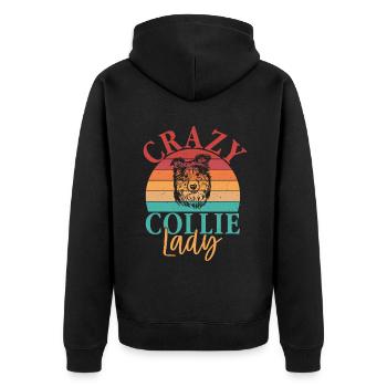 Collie Gifts - Unisex Premium Bio Zip Hoodie - Schwarz - Hinten - Nico (187cm)
