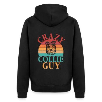 Collie Gifts - Unisex Premium Bio Zip Hoodie - Schwarz - Hinten - Nico (187cm)