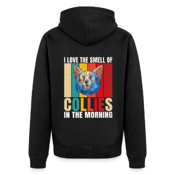 Collie Gifts - Unisex Premium Bio Zip Hoodie - Schwarz - Hinten - Nico (187cm)