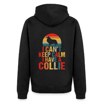 Collie Gifts - Unisex Premium Bio Zip Hoodie - Schwarz - Hinten - Nico (187cm)