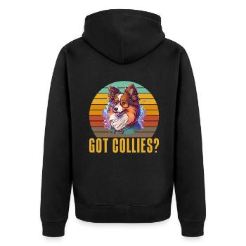 Collie Gifts - Unisex Premium Bio Zip Hoodie - Schwarz - Hinten - Nico (187cm)