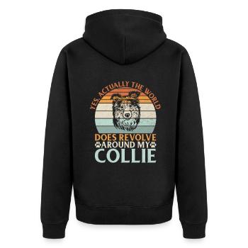 Cadeaux Collie - Veste à capuche bio Premium Unisexe - noir - Dos - Nico (187cm)