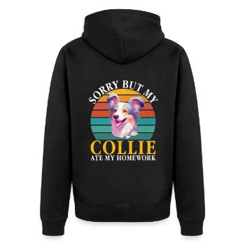 Cadeaux Collie - Veste à capuche bio Premium Unisexe - noir - Dos - Nico (187cm)