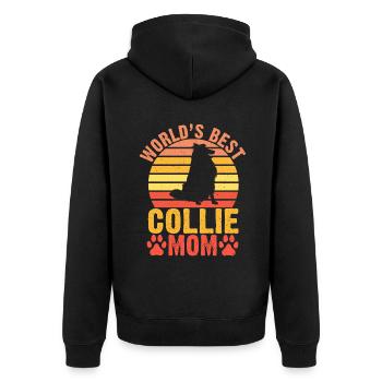 Collie Gifts - Unisex Premium Bio Zip Hoodie - Schwarz - Hinten - Nico (187cm)