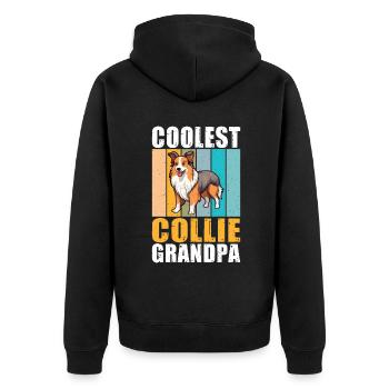 Collie Gifts - Unisex Premium Bio Zip Hoodie - Schwarz - Hinten - Nico (187cm)